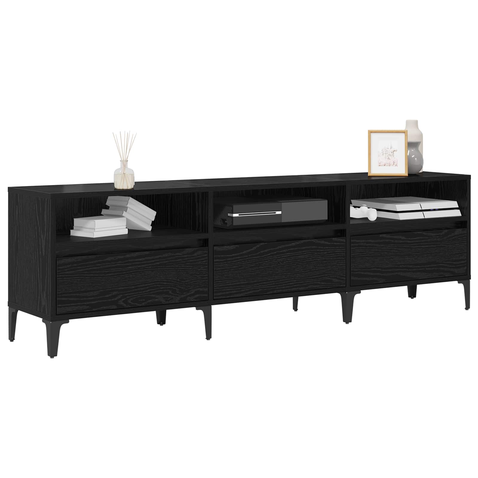 Ντουλάπι TV με συρτάρι Μαύρη Οξυά 150 x 30 x 45 εκ - Pakobazaar