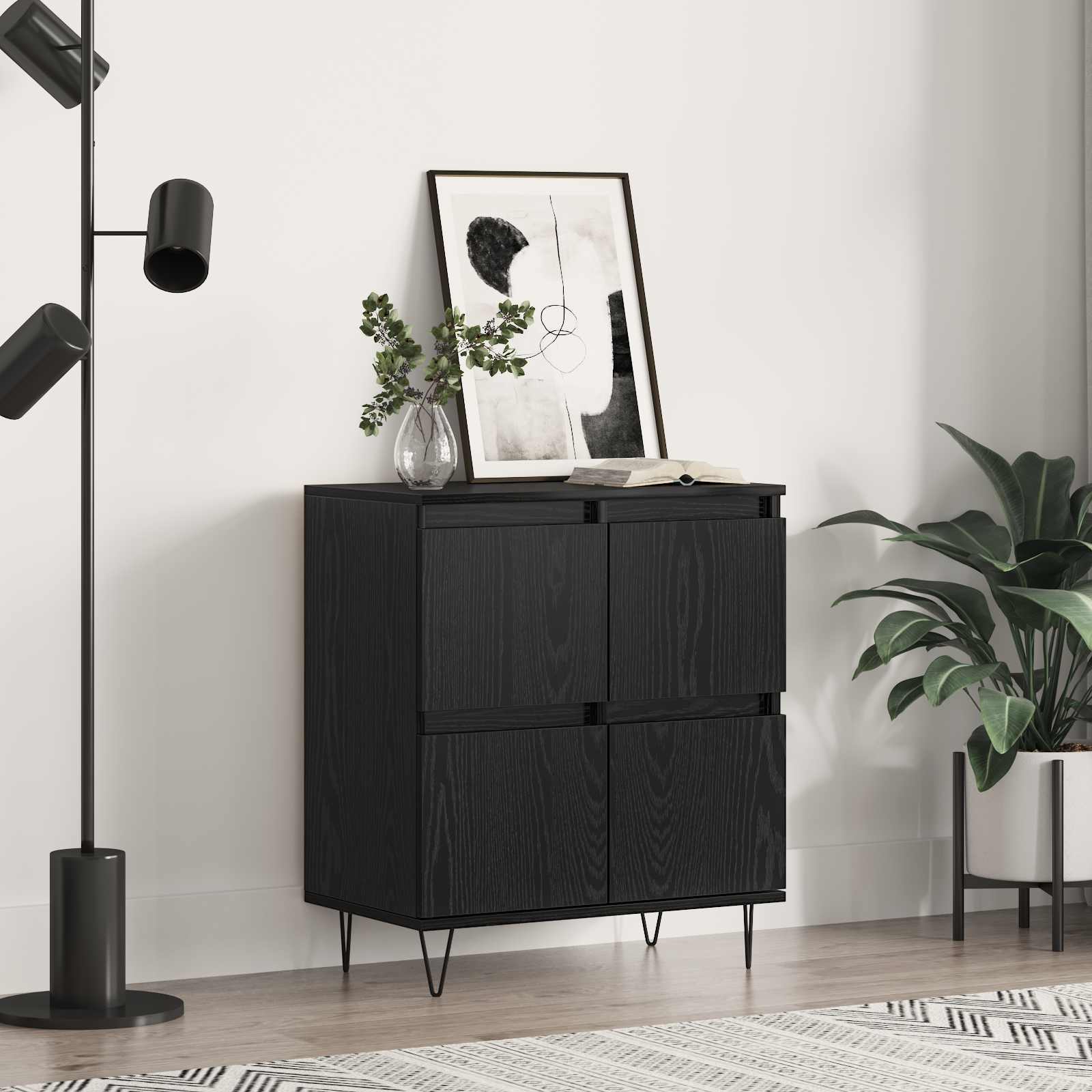 Πλαϊνό γραφείο Μαύρη Οξυά 60 x 35 x 70 cm - Pakobazaar