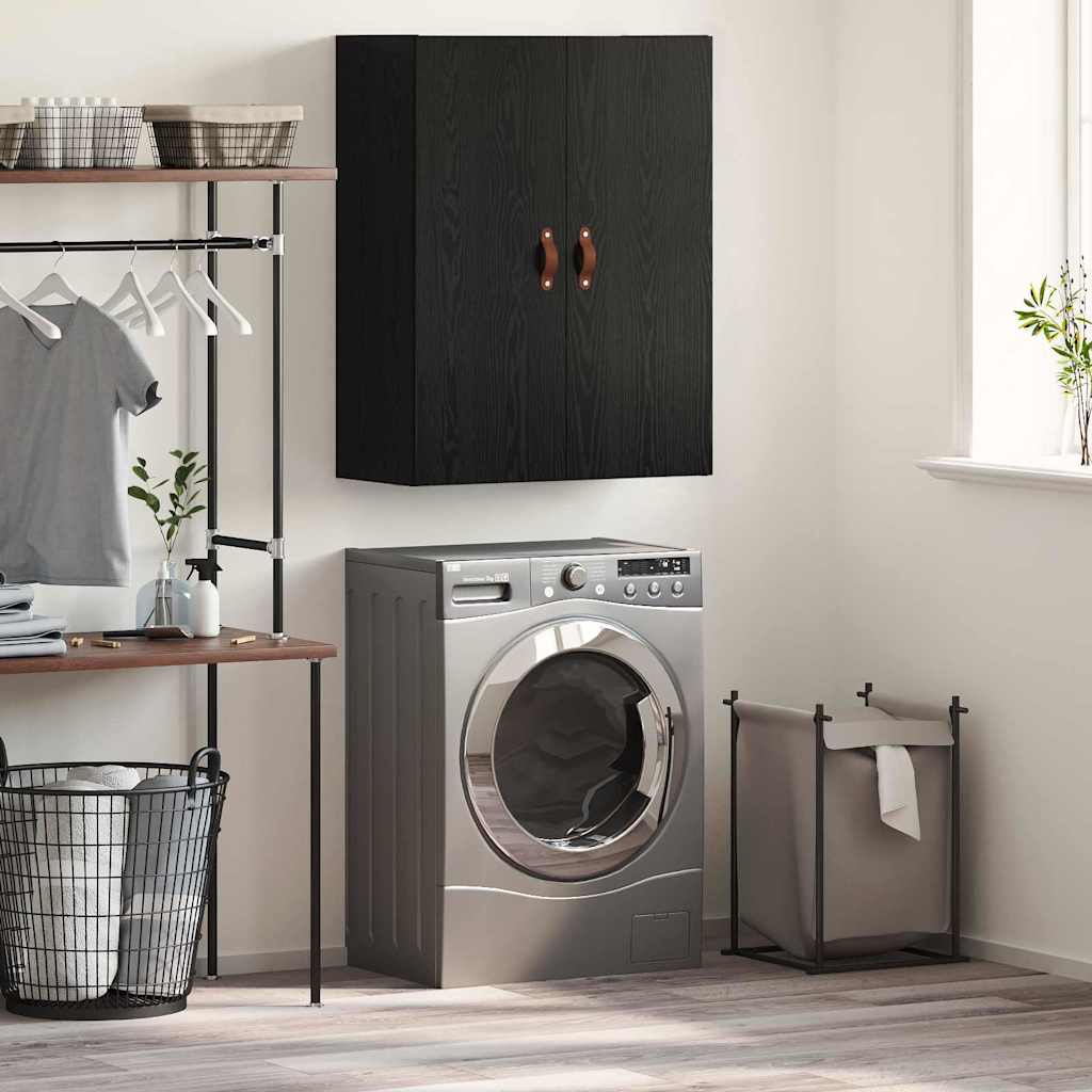 Ντουλάπα Τοίχου Επιτοίχιο Μαύρη Οξυά 69,5 x 34 x 90 εκ.