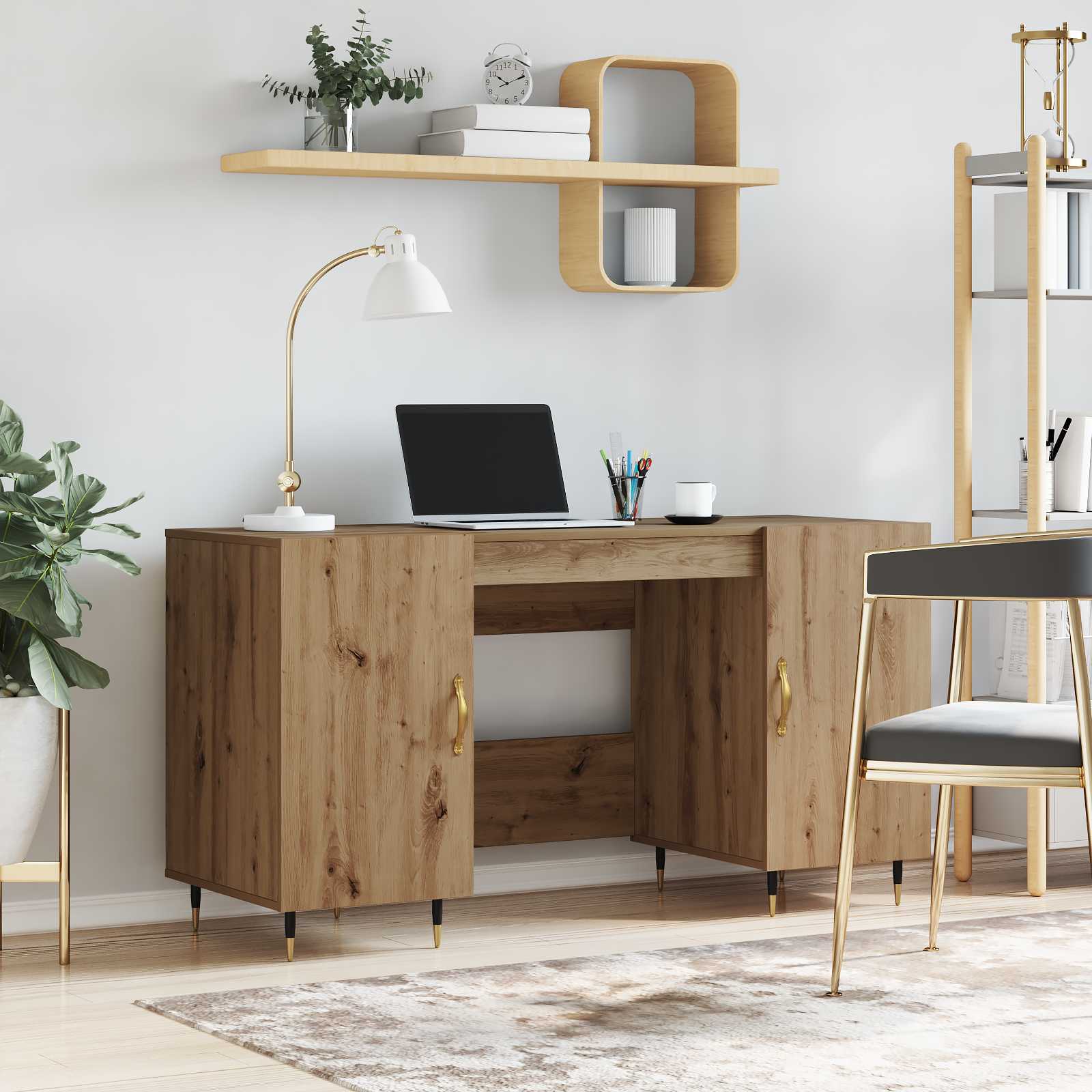 Γραφείο artisan δρυς 140 x 50 x 75 εκ. Επεξεργασμένο ξύλο - Pakobazaar