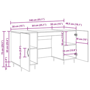 Γραφείο artisan δρυς 140 x 50 x 75 εκ. Επεξεργασμένο ξύλο - Pakobazaar