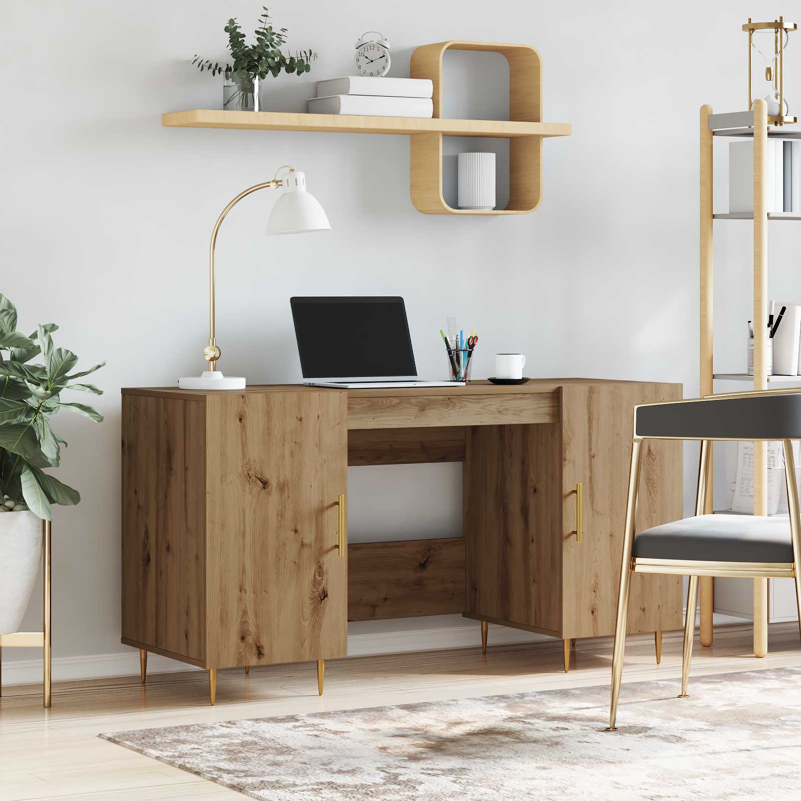 Γραφείο artisan δρυς 140 x 50 x 75 εκ. Επεξεργασμένο ξύλο - Pakobazaar