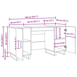 Γραφείο artisan δρυς 140 x 50 x 75 εκ. Επεξεργασμένο ξύλο - Pakobazaar