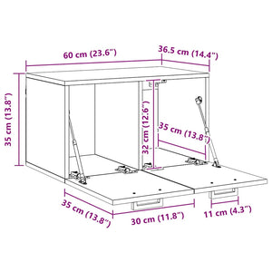 Τοίχου Ντουλάπα 60 x 36,5 x 35 cm Επεξεργασμένο Ξύλο Παλιό ξύλο