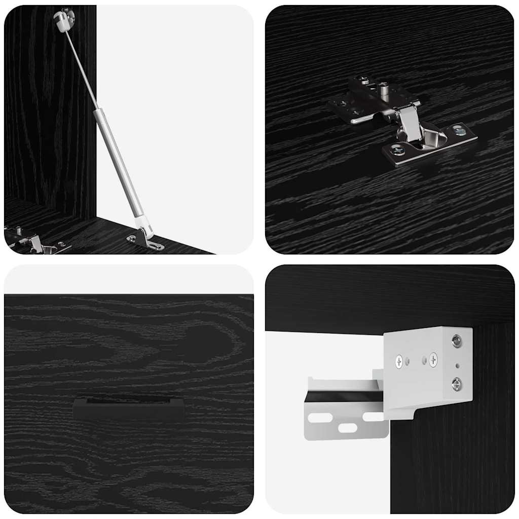 Τοίχου Ντουλάπα Μαύρη Οξυά 60 x 36,5 x 35 cm Επεξεργασμένο ξύλο