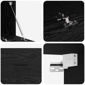 Τοίχου Ντουλάπα 60 x 36,5 x 35 cm Επεξεργασμένο Ξύλο Μαύρη Οξυά