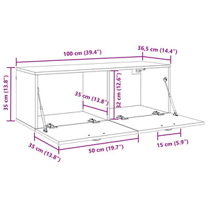 Τοίχου Ντουλάπα 100 x 36,5 x 35 cm Επεξεργασμένο Ξύλο