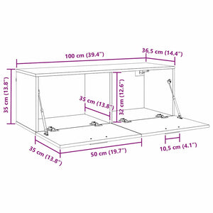Τοίχου Ντουλάπα Επιτοίχιο Παλιό ξύλο 100 x 36,5 x 35 cm - Pakobazaar