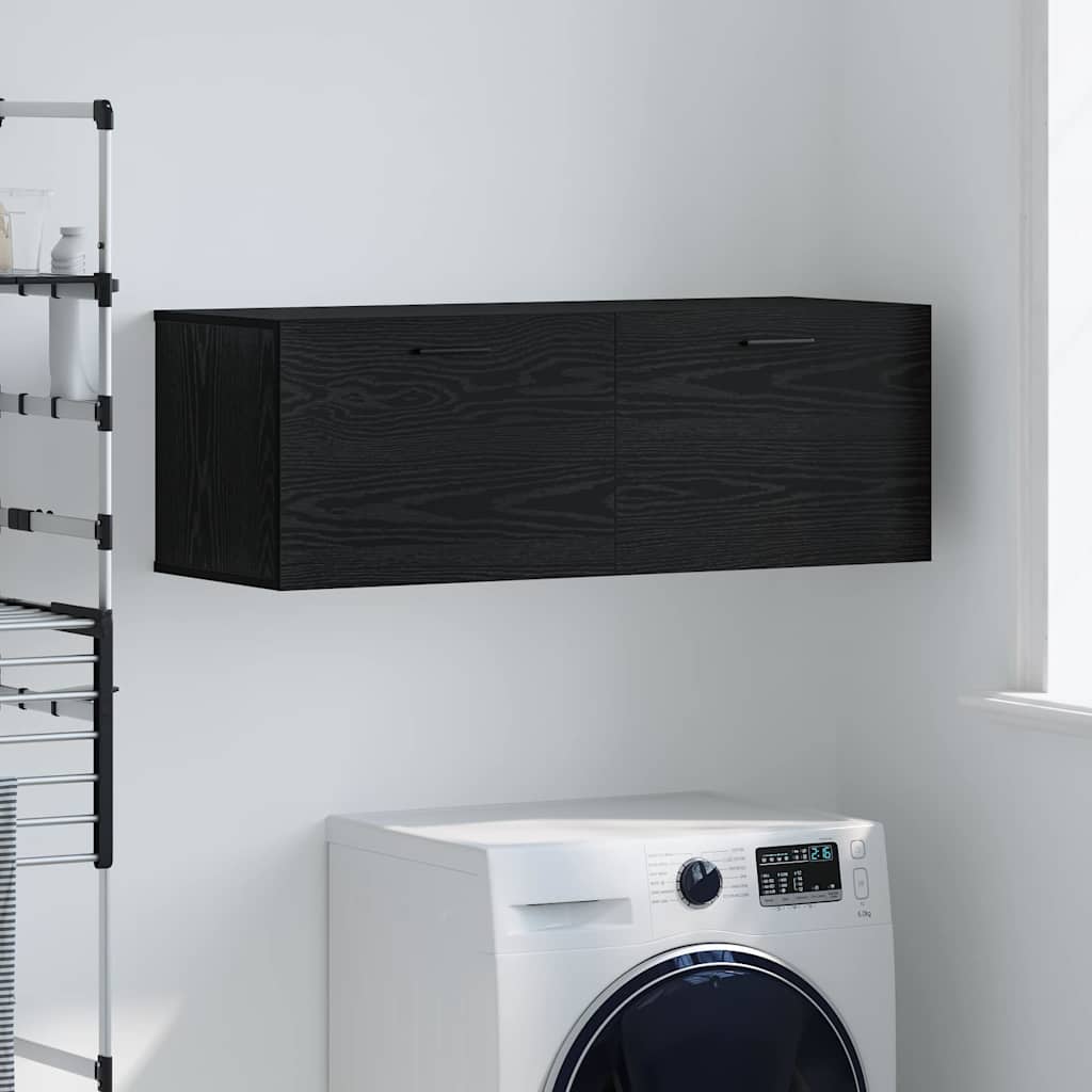 Τοίχου Ντουλάπα Επιτοίχιο Μαύρη Οξυά 100 x 36,5 x 35 cm