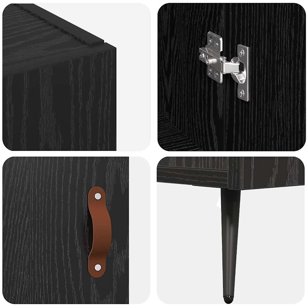 Πλαϊνό γραφείο Μαύρη Οξυά 89,5 x 34 x 80 εκ. Επεξεργασμένο ξύλο - Pakobazaar