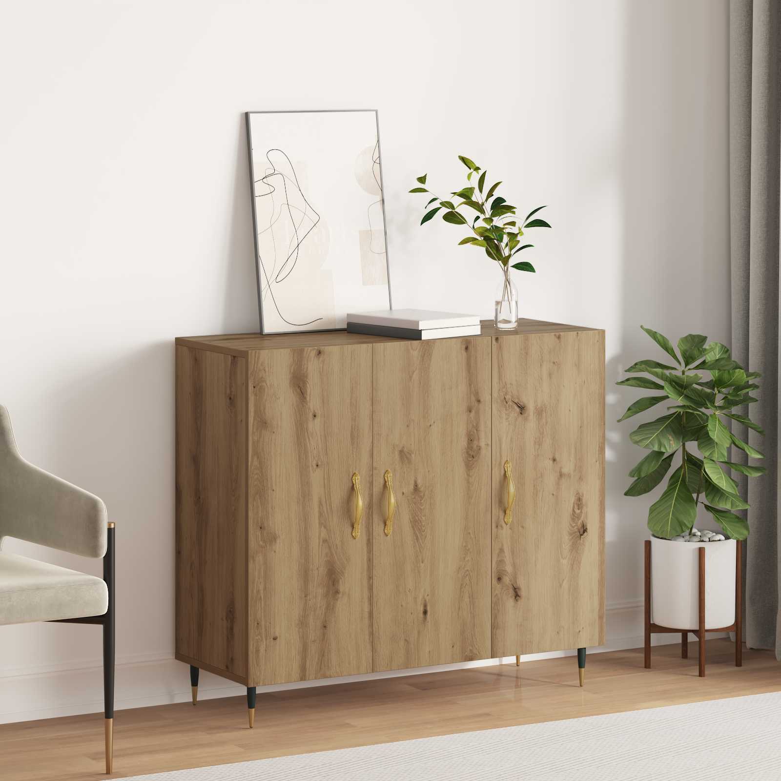 Πλαϊνό γραφείο Artisan Oak 90 x 34 x 80 εκ. Επεξεργασμένο ξύλο - Pakobazaar