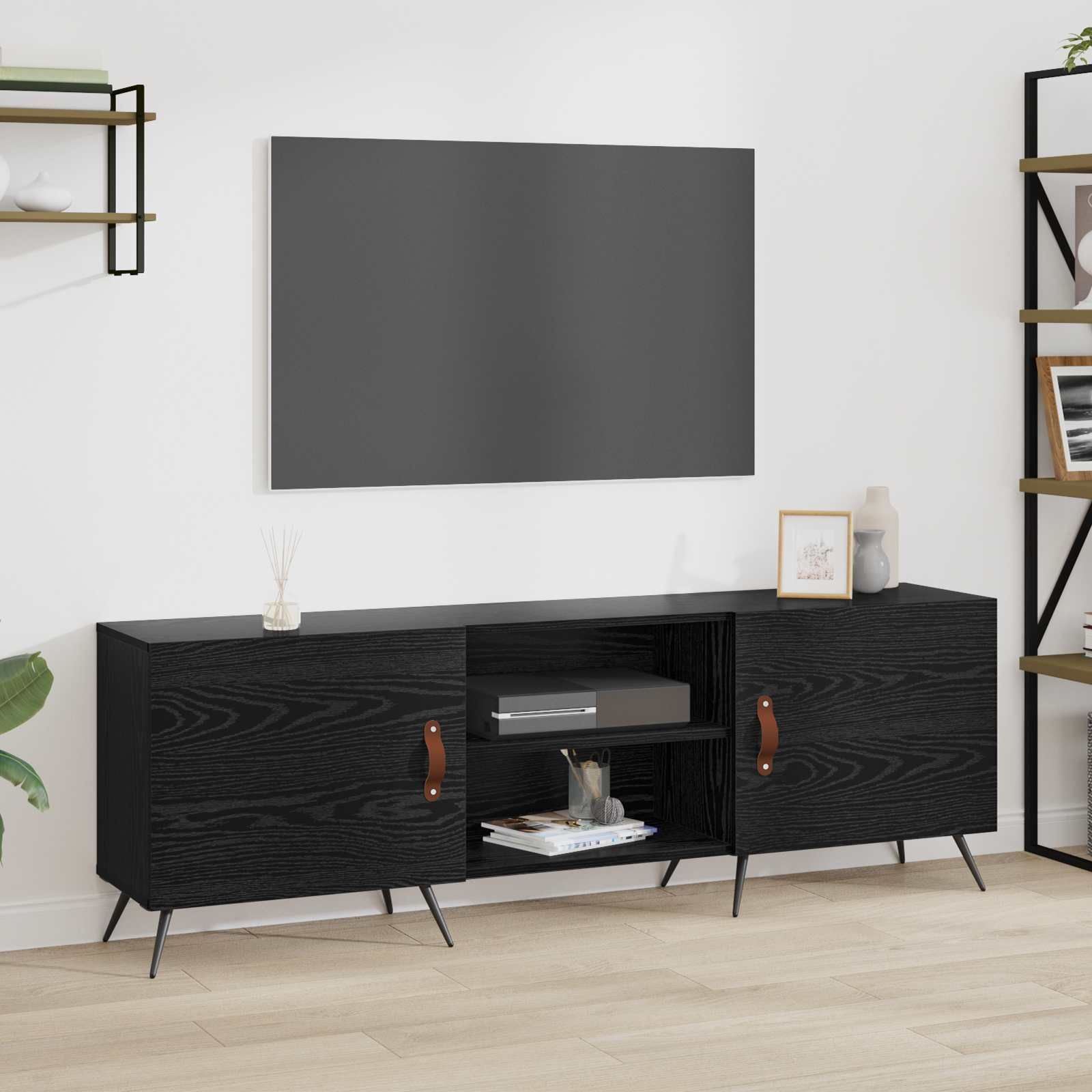 Ντουλάπι TV Μαύρη δρυς 150 x 30 x 50 cm Επεξεργασμένο ξύλο - Pakobazaar