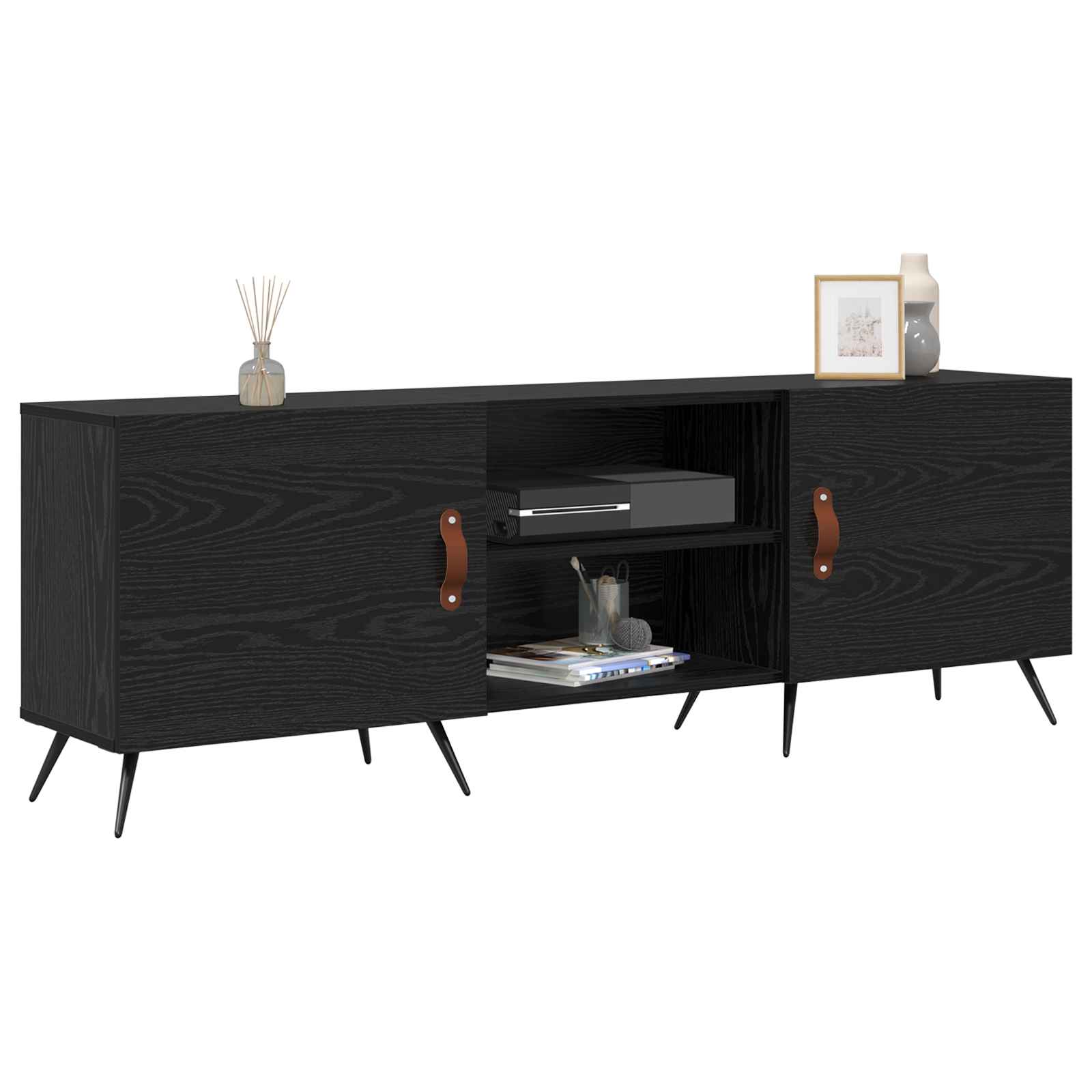 Ντουλάπι TV Μαύρη δρυς 150 x 30 x 50 cm Επεξεργασμένο ξύλο - Pakobazaar