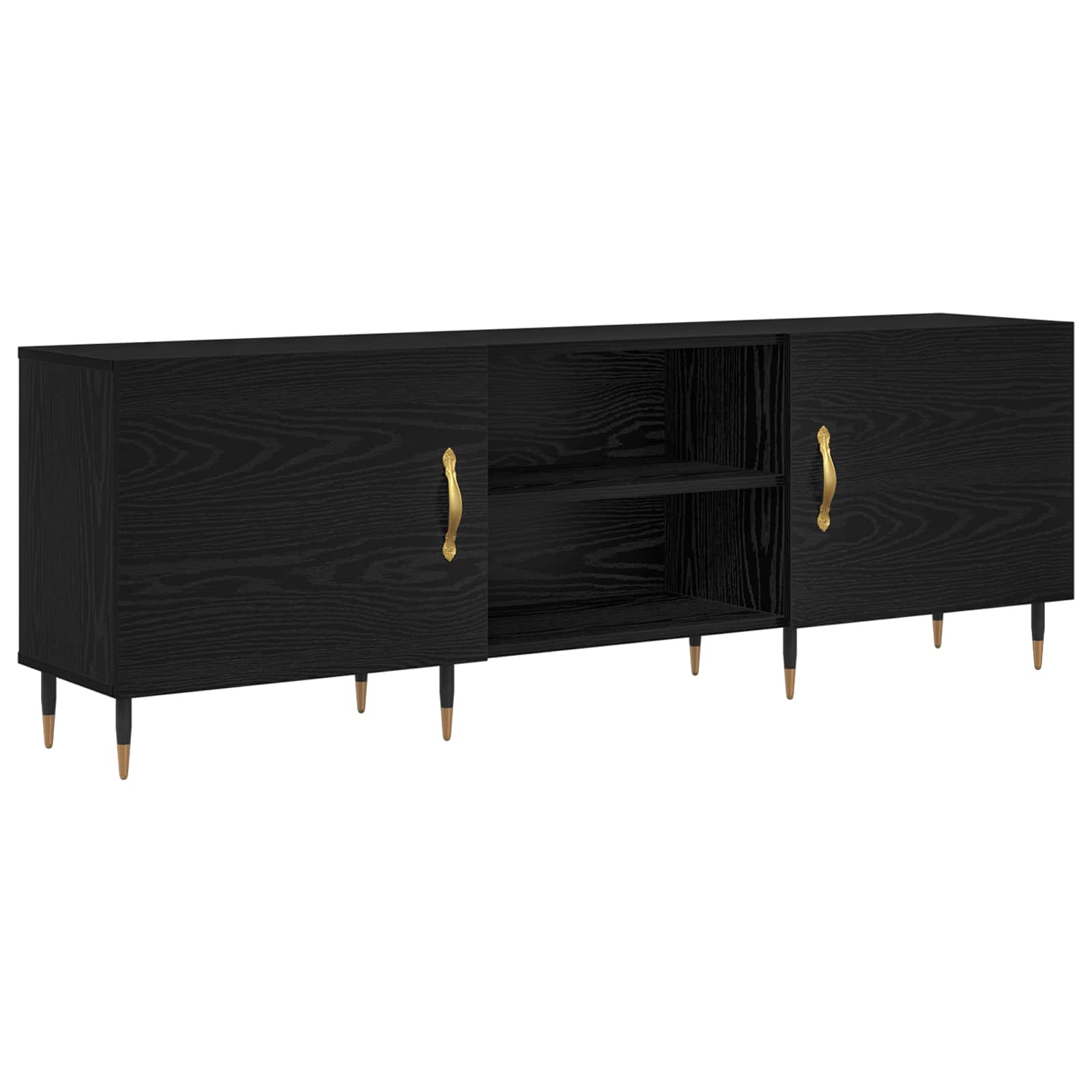Ντουλάπι TV Μαύρη δρυς 150 x 30 x 50 cm Επεξεργασμένο ξύλο - Pakobazaar