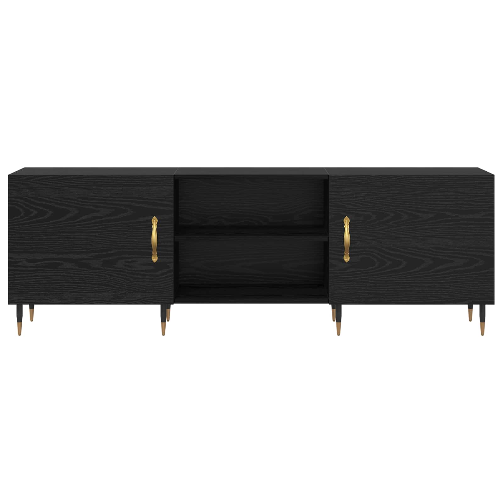 Ντουλάπι TV Μαύρη δρυς 150 x 30 x 50 cm Επεξεργασμένο ξύλο - Pakobazaar