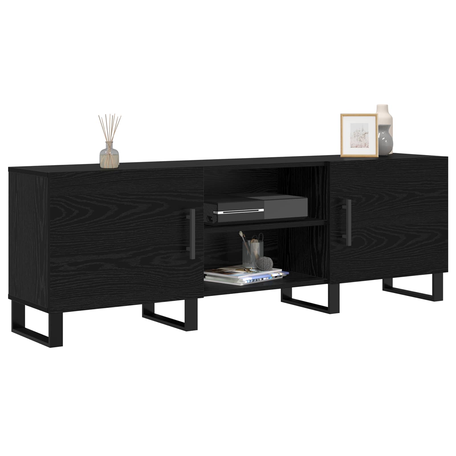 Ντουλάπι TV Μαύρη Οξυά 150 x 30 x 50 cm Επεξεργασμένο ξύλο - Pakobazaar