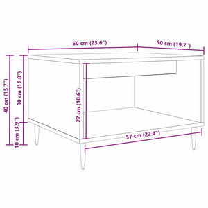 Τραπεζάκι σαλονιού Μαύρη δρυς 60 x 50 x 40 εκ