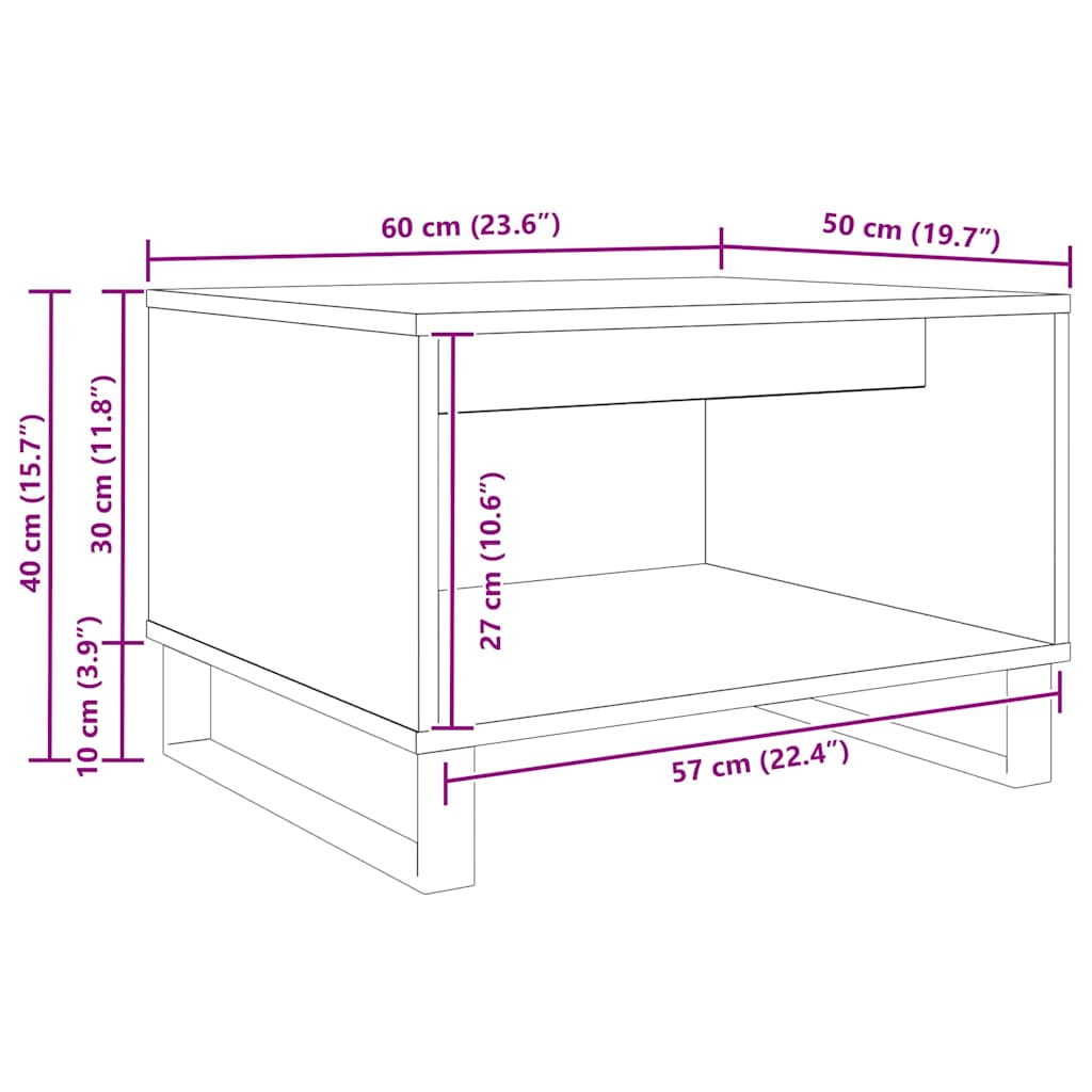 Τραπεζάκι σαλονιού artisan δρυς 60 x 50 x 40 εκ - Pakobazaar