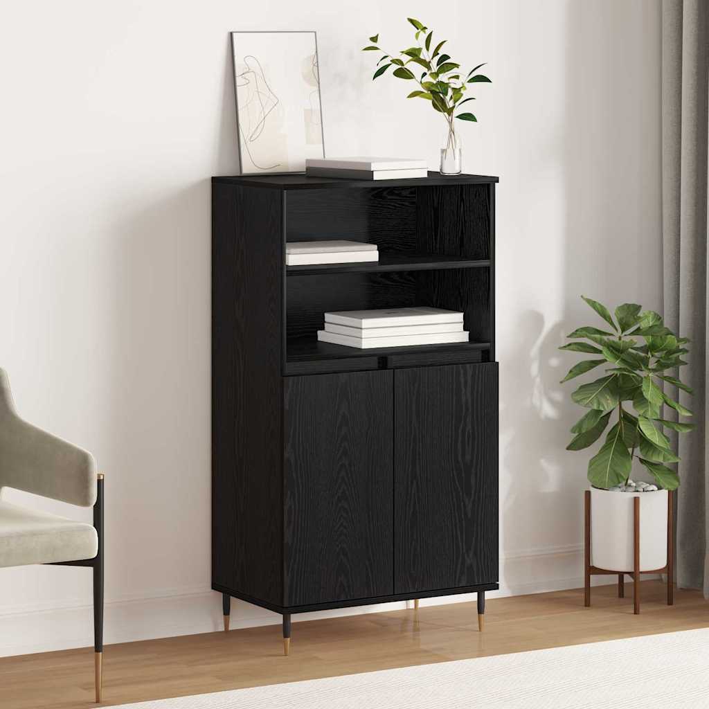 Highboard Μαύρο 60 x 36 x 110 εκ. Επεξεργασμένο ξύλο - Pakobazaar