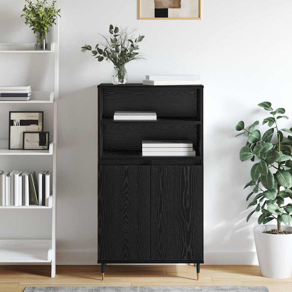 Highboard Μαύρο 60 x 36 x 110 εκ. Επεξεργασμένο ξύλο - Pakobazaar