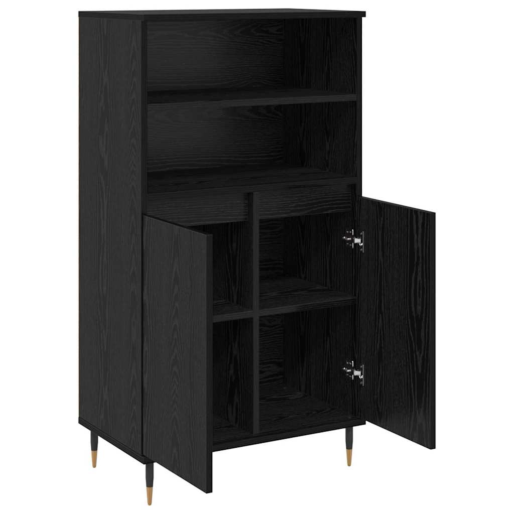 Highboard Μαύρο 60 x 36 x 110 εκ. Επεξεργασμένο ξύλο - Pakobazaar