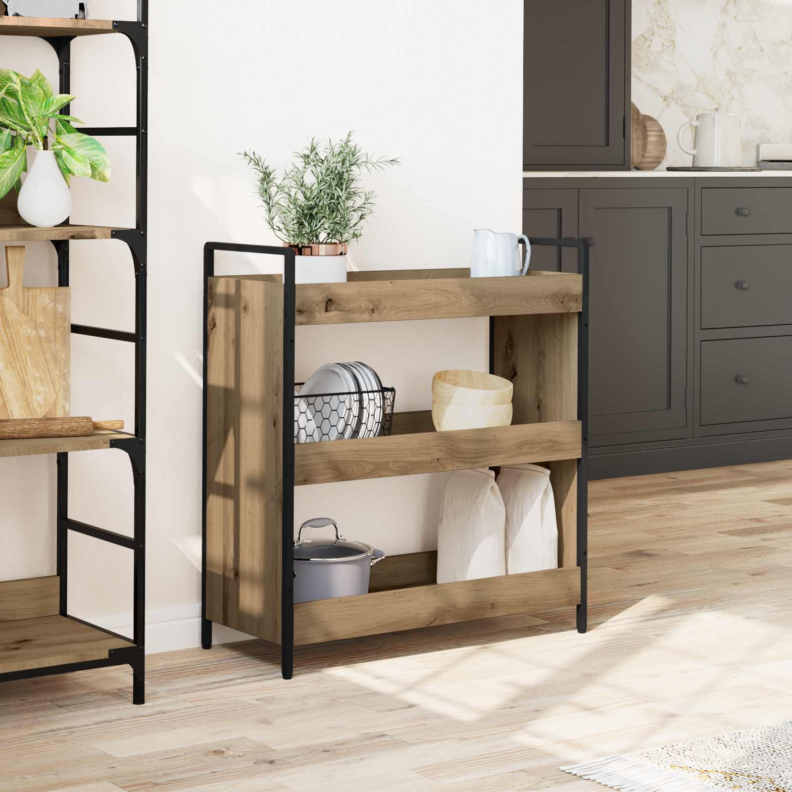 Καρότσι Κουζίνας Artisan Oak 70 x 30 x 82 εκ Επεξεργασμένο ξύλο - Pakobazaar