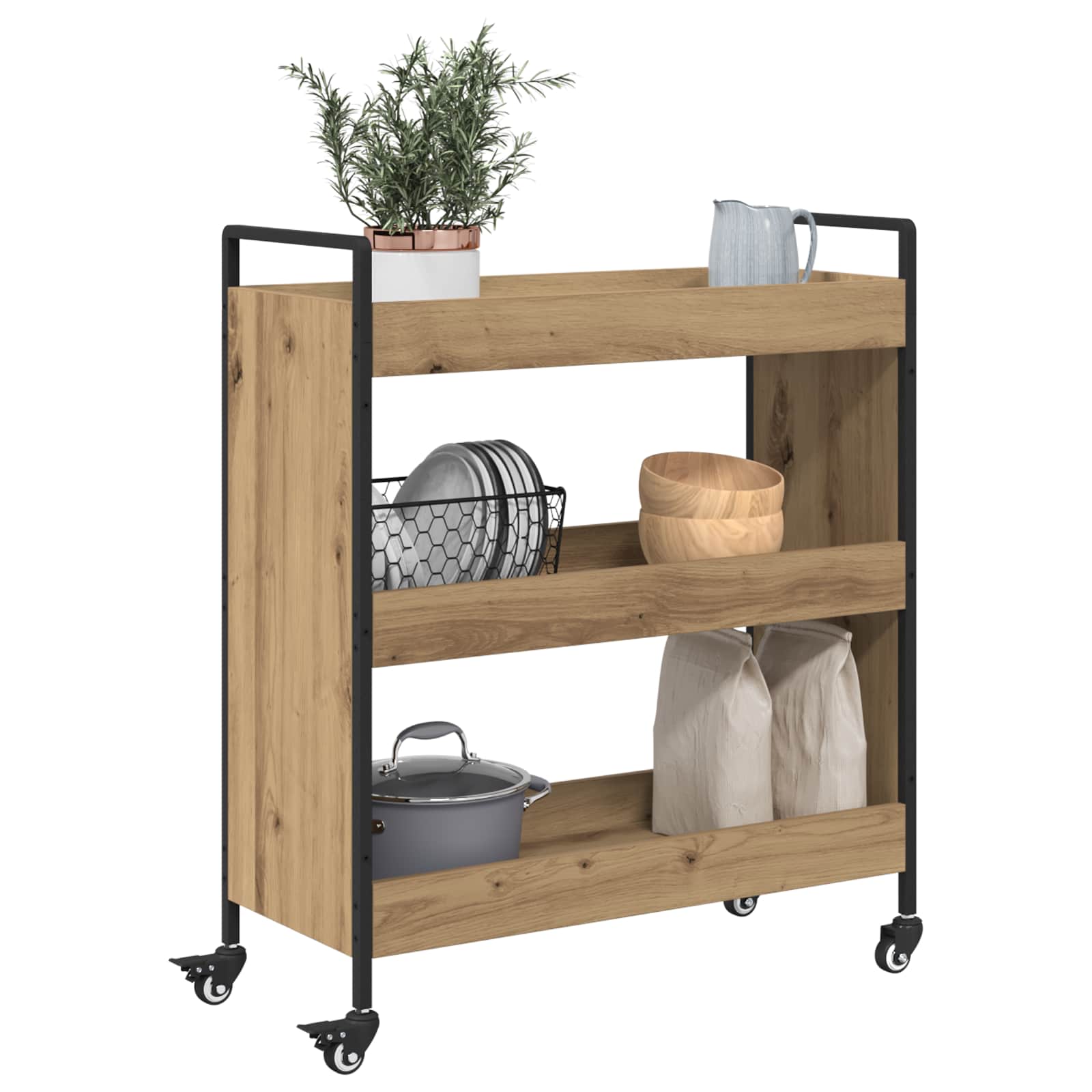Καρότσι Κουζίνας Artisan Oak 70 x 30 x 82 εκ Επεξεργασμένο ξύλο - Pakobazaar