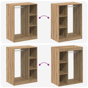 Ντουλάπι με ράφι με αποθήκευση Artisan Oak 77 x 48 x 102 cm - Pakobazaar