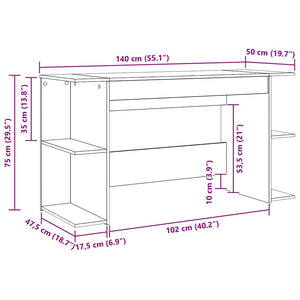 Γραφείο artisan δρυς 140 x 50 x 75 εκ. Επεξεργασμένο ξύλο - Pakobazaar