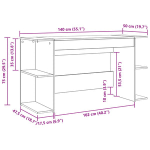 Γραφείο artisan δρυς 140 x 50 x 75 εκ. Επεξεργασμένο ξύλο - Pakobazaar
