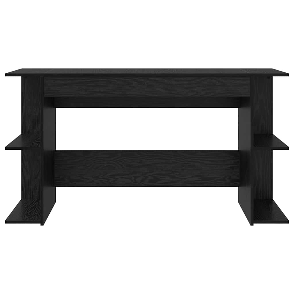 Γραφείο με ράφι Μαύρη δρυς 140 x 50 x 75 εκ. Επεξεργασμένο ξύλο - Pakobazaar