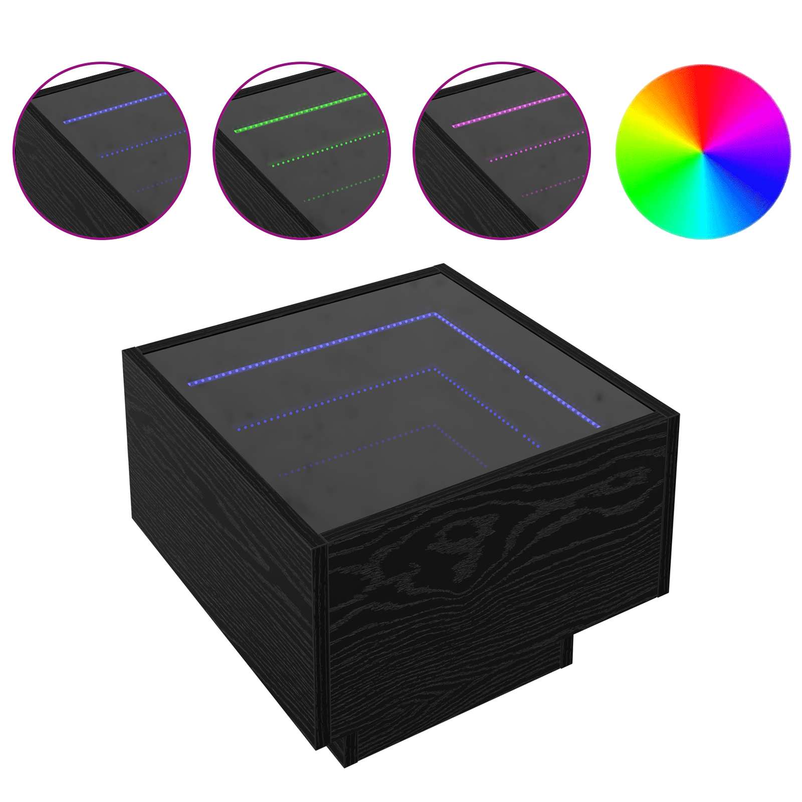 Τραπεζάκι σαλονιού Μαύρη δρυς 40 x 40 x 30 cm - Pakobazaar