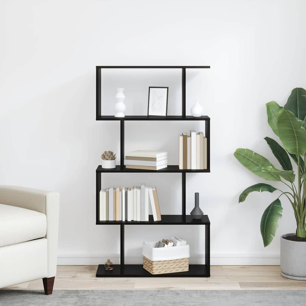 Βιβλιοθήκη Μαύρη Οξυά 70 x 24 x 129 εκ. Επεξεργασμένο ξύλο - Pakobazaar