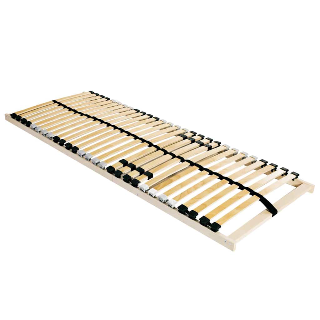 Βάση κρεβατιού με λάμες Καφέ 120 x 190 cm Στερεό ξύλο οξιάς - Pakobazaar