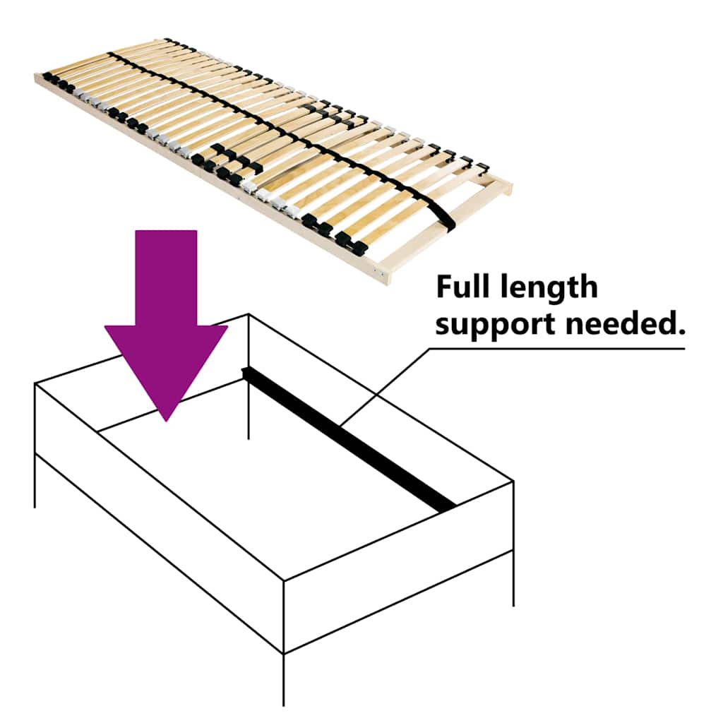 Βάση κρεβατιού με λάμες Καφέ 120 x 190 cm Στερεό ξύλο οξιάς - Pakobazaar