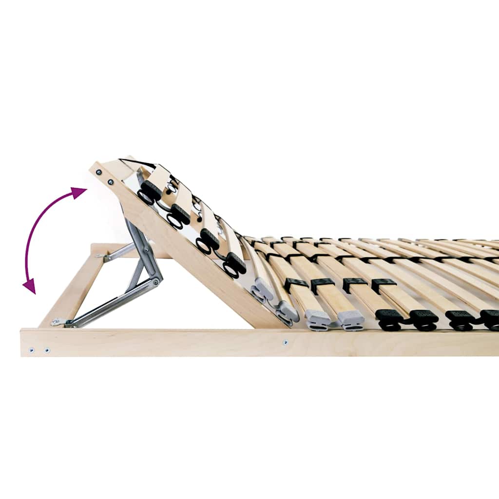 Βάση κρεβατιού με λάμες Καφέ 90 x 190 cm Στερεό ξύλο οξιάς - Pakobazaar