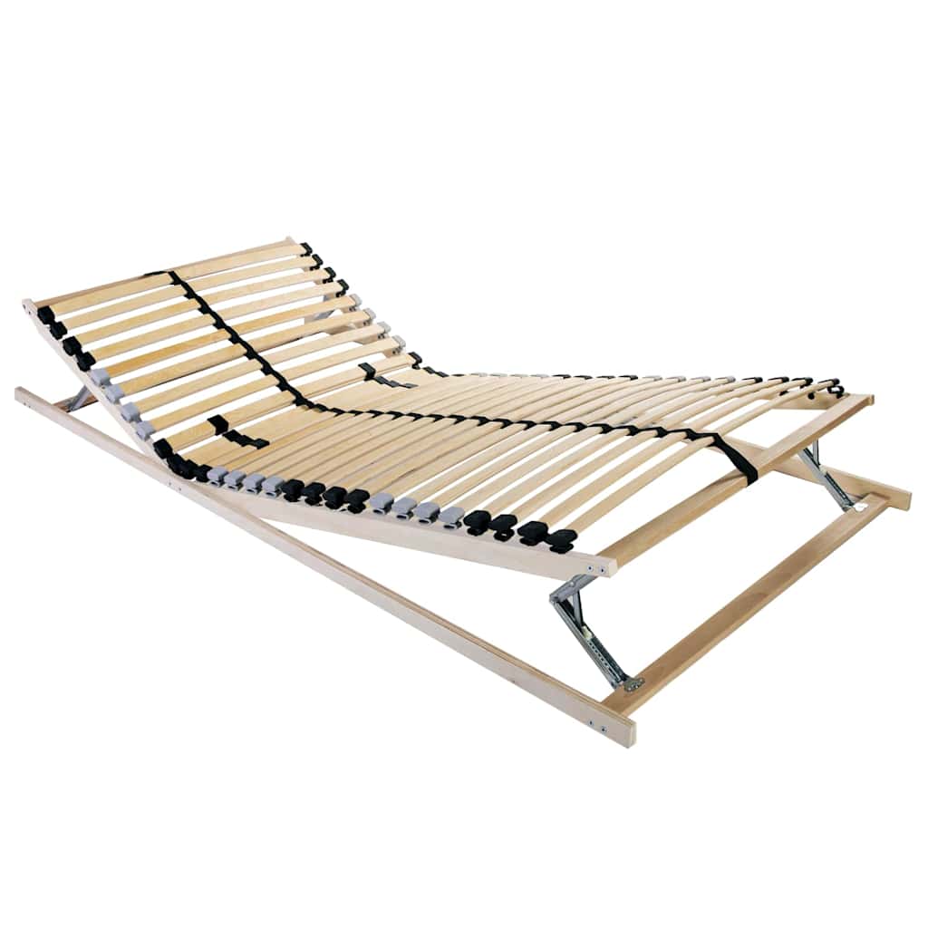 Βάση κρεβατιού με λάμες Καφέ 70 x 190 cm Στερεό ξύλο οξιάς - Pakobazaar