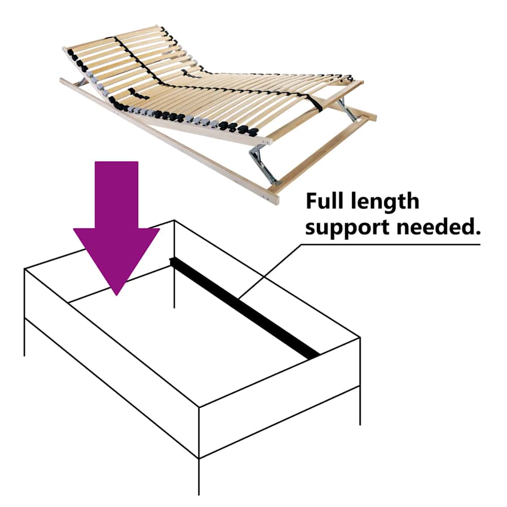 Βάση κρεβατιού με λάμες Καφέ 70 x 190 cm Στερεό ξύλο οξιάς - Pakobazaar