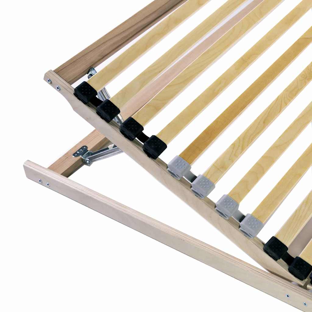 Βάση κρεβατιού με λάμες Καφέ 140 x 190 cm Στερεό ξύλο οξιάς - Pakobazaar
