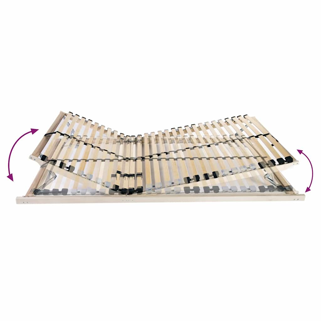 Βάση κρεβατιού με λάμες Καφέ 140 x 190 cm Στερεό ξύλο οξιάς - Pakobazaar