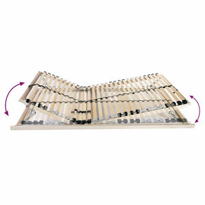 Βάση κρεβατιού με λάμες Καφέ 140 x 190 cm Στερεό ξύλο οξιάς - Pakobazaar