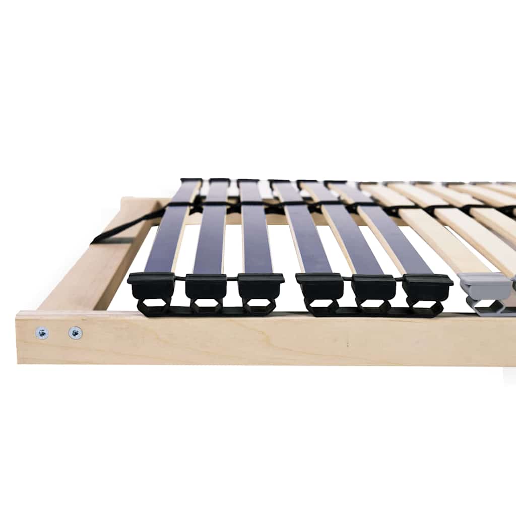 Βάση κρεβατιού με λάμες Καφέ 140 x 190 cm Στερεό ξύλο οξιάς
