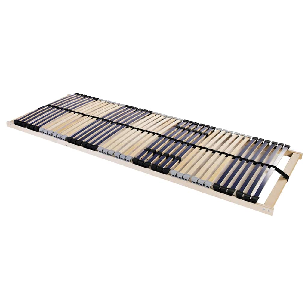 Βάση κρεβατιού με λάμες Καφέ 140 x 190 cm Στερεό ξύλο οξιάς
