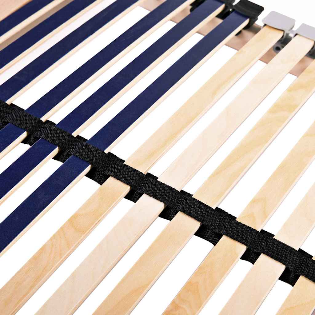 Βάση κρεβατιού με λάμες Καφέ 120 x 190 cm Στερεό ξύλο οξιάς