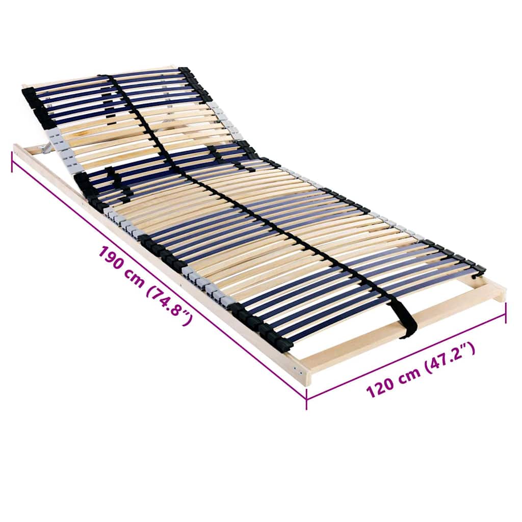 Βάση κρεβατιού με λάμες Καφέ 120 x 190 cm Στερεό ξύλο οξιάς