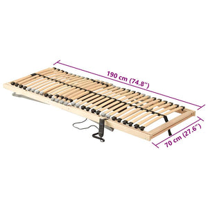 Βάση κρεβατιού με λάμες Καφέ 70 x 190 cm Στερεό ξύλο οξιάς - Pakobazaar