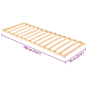 Βάση κρεβατιού με λάμες Καφέ 70 x 190 cm Στερεό ξύλο οξιάς