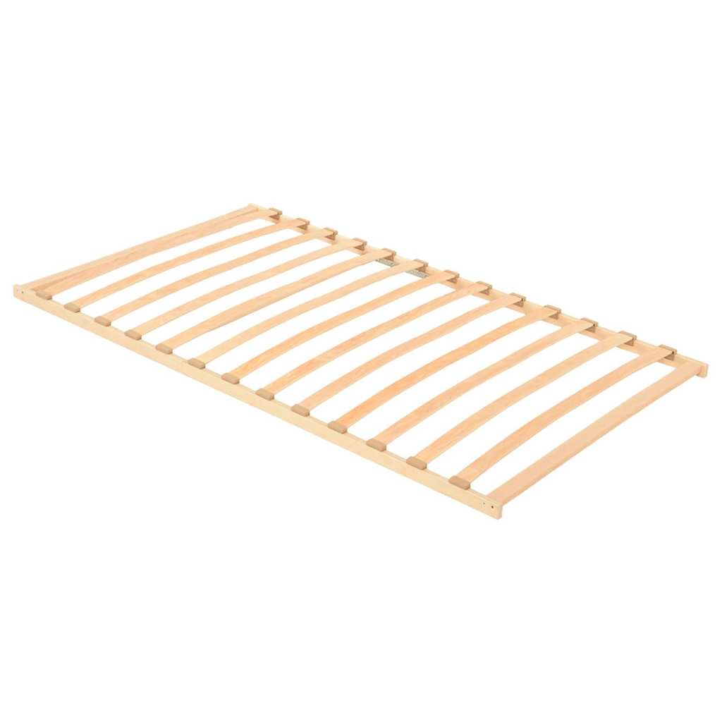 Βάση κρεβατιού με λάμες Καφέ 100 x 190 cm Στερεό ξύλο οξιάς - Pakobazaar