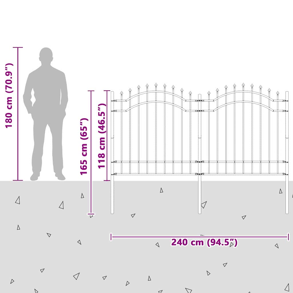 Φράχτης Κήπου Woerden Γκρι 240 x 165 εκ.