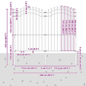 Φράχτης Κήπου WOERDEN 240 x 215 cm Ατσάλι με Επικάλυψη Πούδρας